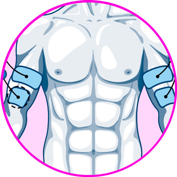 Electrodos para bíceps y tríceps